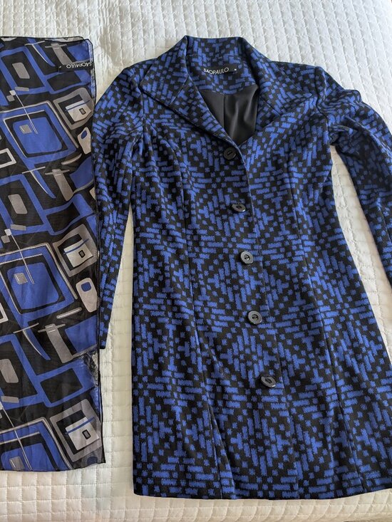 Sao Paulo Jackets & Blazers - SÃO PAULO 2-Pc  Knit Jacket & Matching Silk Scarf Set - 36